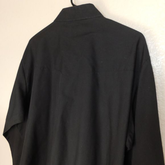 Plains Western Wear Pearl Snaps Shirt Adult XL Black Embroidered Thunderbird - Picture 8 of 9